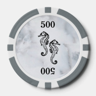 Zeepaardje Marmer Pokerchips