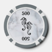 Zeepaardje Marmer Pokerchips (Achterkant)