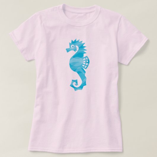 Zeepaardje met watergolven t-shirt (Design voorkant)