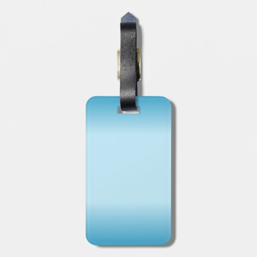 Zeepaardje naar het blauw bagagelabel (Achterkant verticaal)