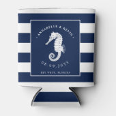 zeepaardje | Nautisch thema bruiloft Blikjeskoeler (Voorkant)