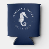 zeepaardje | nautische bruiloft blikjeskoeler (Voorkant)