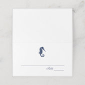  zeepaardje | nautische bruiloft plaatskaartje (Buitenkant ongevouwen)