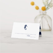  zeepaardje | nautische bruiloft plaatskaartje (Voorkant)