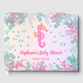 Zeepaardje onder het Zee Baby shower Gastenboek