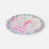 Zeepaardje onder het Zee Baby shower Papieren Bordje (Gekanteld)