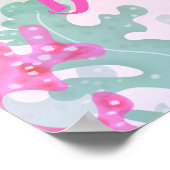 Zeepaardje onder het Zee Baby shower Poster (Hoek)