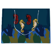 Zeepaardje onder het Zee Beach Coastal Birthday Groot Cadeauzakje (Voorkant)