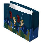 Zeepaardje onder het Zee Beach Coastal Birthday Groot Cadeauzakje (Voorkant Gekanteld)