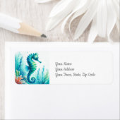 Zeepaardje onder het Zee Coastal Beach Etiket (Insitu)