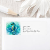 Zeepaardje onder het Zee Coastal Beach Etiket (Insitu)