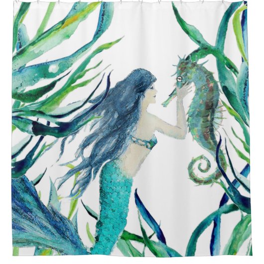 Zeepaardje onder het Zee Douchegordijn (Voorkant)