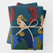 Zeepaardje onder het Zee Kustkust Verjaardag Inpakpapier Vel (In situ)