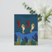 Zeepaardje onder het Zee Ocean Beach Briefkaart (Staand voorkant)
