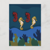 Zeepaardje onder het Zee Ocean Beach Briefkaart (Voorkant)