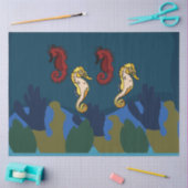 Zeepaardje onder het Zee Seaside Birthday Tissuepapier (Craft)