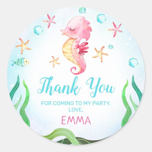 Zeepaardje onder het Zee Sticker op zaterdag (Voorkant)