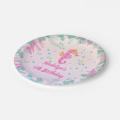 Zeepaardje onder het Zee Verjaardag Papieren Bordje (Gekanteld)