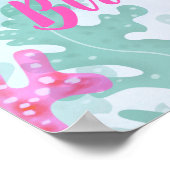 Zeepaardje onder het Zee Verjaardagsfeest Poster (Hoek)