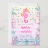 Zeepaardje onder het Zee verjaardagsfeestje Kaart (Voorkant)