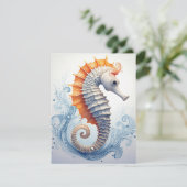Zeepaardje op de oceaangolven (Staand voorkant)