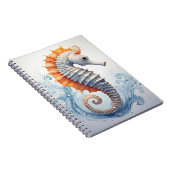 Zeepaardje op de oceaangolven notitieboek (Rechterzijde)