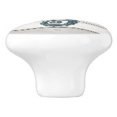 Zeepaardje op Witte Distressed Faux Wood Lade knop (Zijkant)