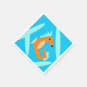 zeepaardje Papier Servet (Hoek)