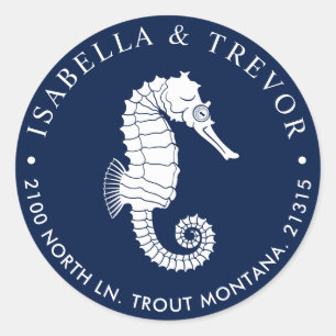 zeepaardje   Retouradres Ronde Sticker