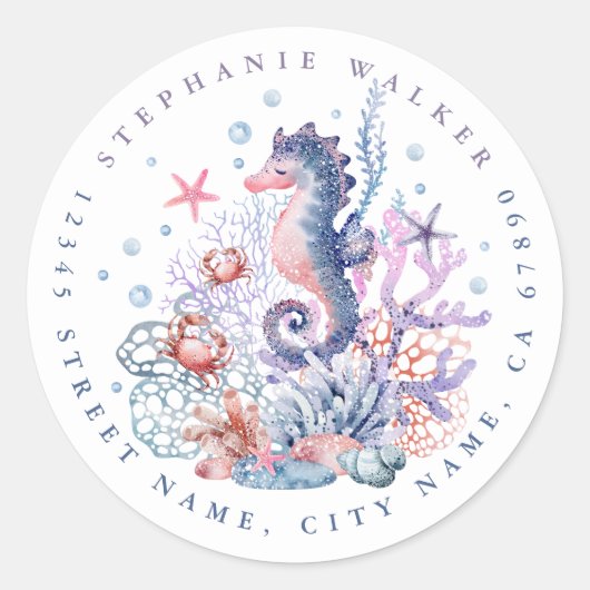  zeepaardje ronde Stickers (Voorkant)