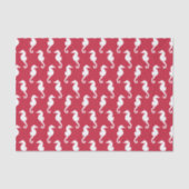 Zeepaardje Rood en Wit Patroon Decoupage Tissuepapier (Voorkant)