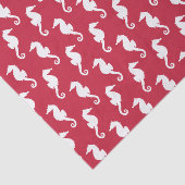 Zeepaardje Rood en Wit Patroon Decoupage Tissuepapier (Detail)