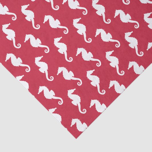 Zeepaardje Rood en Wit Patroon Decoupage Tissuepapier (Detail)
