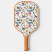 Zeepaardje, Scheepswiel, Dolphin, Crab, Pattern Pickleball Paddle (Voorkant)