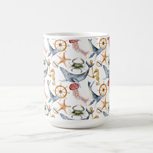 Zeepaardje, Schepen Wiel, Walvissen, Krab, Zeester Koffiemok (Center)