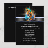 Zeepaardje schittert nautisch sinaasappel blauwe z kaart (Voorkant / Achterkant)