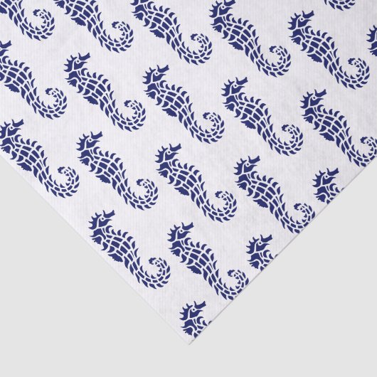 Zeepaardje Silhouette Beach Thema - Blauw Tissuepapier