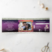 Zeepaardje tropisch eiland zonsopgang zonnestrand drieluik uitnodiging (Binnen)