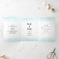 Zeepaardje Turquoise & Goud Waterverf Bruiloft