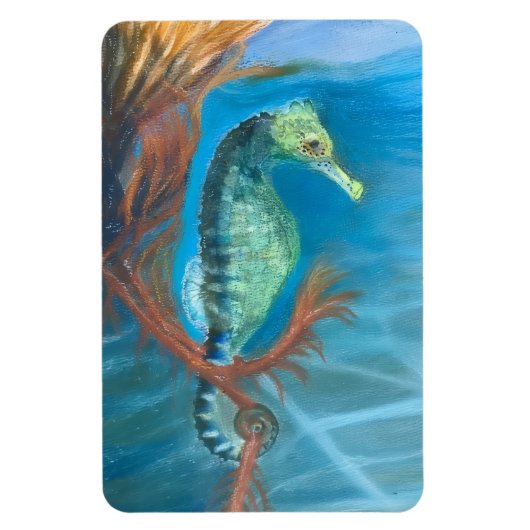 Zeepaardje tussen zeewier magneet (Verticaal)