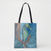 Zeepaardje tussen zeewier tote bag (Voorkant)