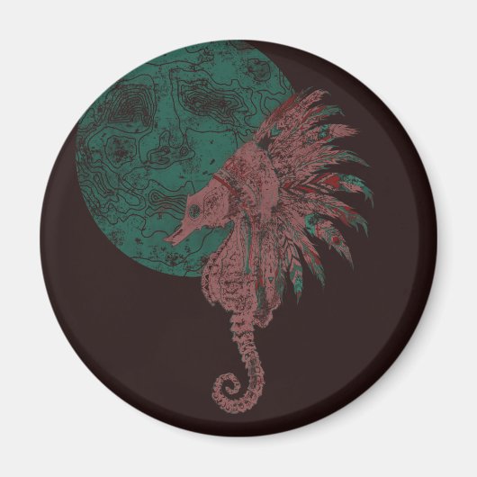 zeepaardje van de maan magneet (Voorkant)