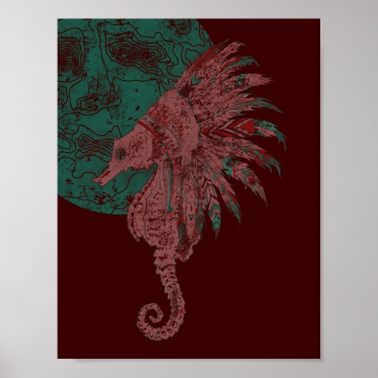 zeepaardje van de maan poster (Voorkant)