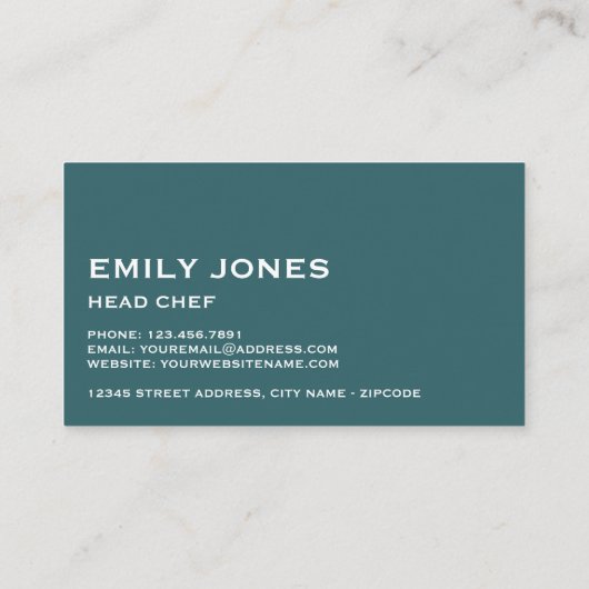 Zeepaardje, Vis en zeevruchten, Chef, Koken Visite Visitekaartje (Achterkant)