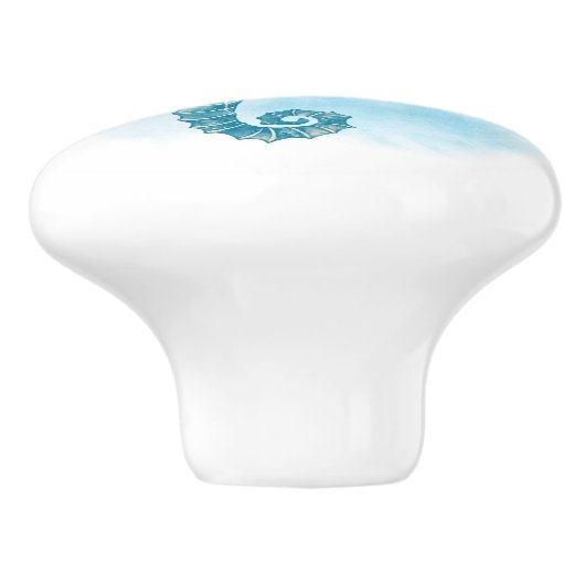 Zeepaardje Waterverf Ocean Beach Keramische Knop (Zijkant)