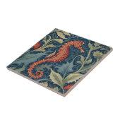 Zeepaardje William Morris stijl R Zee Ocean Marine Tegeltje (Zijkant)