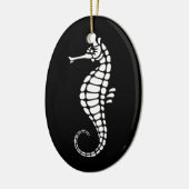 Zeepaardje Wit Keramisch Ornament (Links)