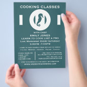 Zeepaardje, zeevoedsel, kookklassen Adverteren Flyer (Hand)