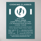 Zeepaardje, zeevoedsel, kookklassen Adverteren Poster (Voorkant)