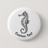 Zeepaardje Zwart Ronde Button 5,7 Cm (Voorkant)
